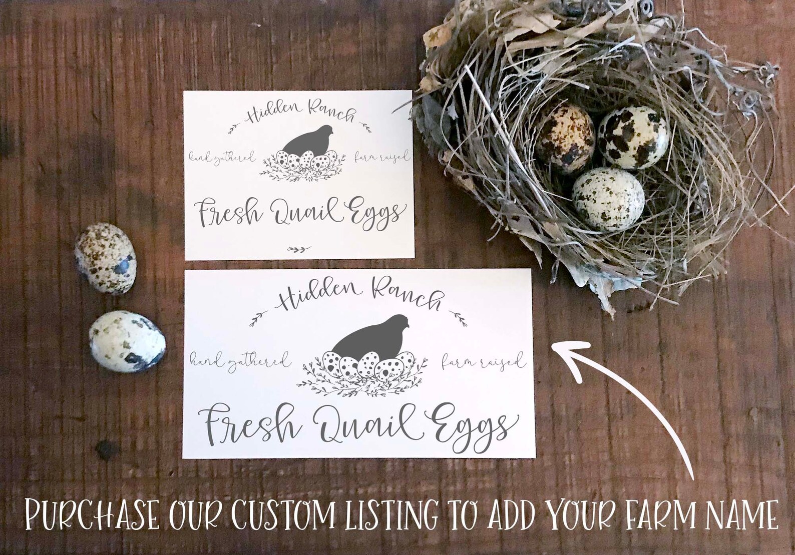 Quail Egg Carton Label in 5 Sizes CUSTOM Topper for Etsy