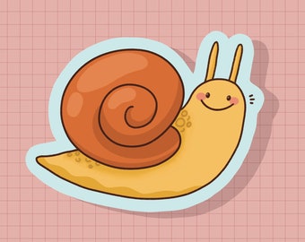 Happy Snail Sticker OR Magnet | Die Cut | Waterproof Vinyl