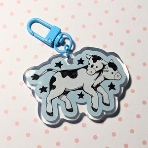 Two Headed Calf Keychain Acrylic Charm