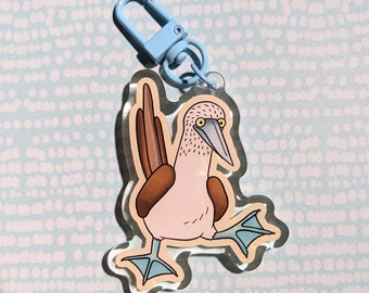 Blue Footed Booby Keychain Acrylic Charm