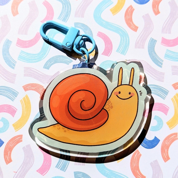 Happy Snail Keychain Acrylic Charm