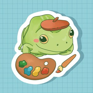 Maler Künstler Frosch Aufkleber oder Magnet | sterben Schnitt | Wasserabweisendes Vinyl
