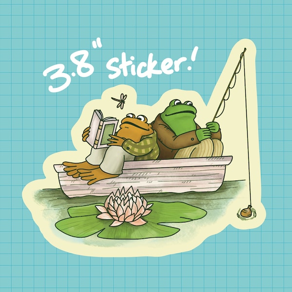 Frog and Toad Boat Sticker OR Magnet | Die Cut | Waterproof Vinyl