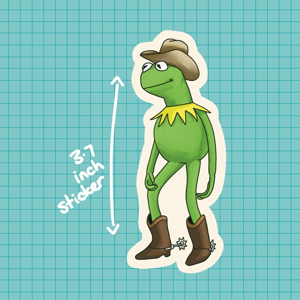 Cowboy Kermit Sticker OR Magnet | Die Cut | Waterproof Vinyl