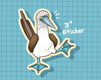 Blue Footed Booby Bird Sticker | Die Cut | Waterproof Vinyl