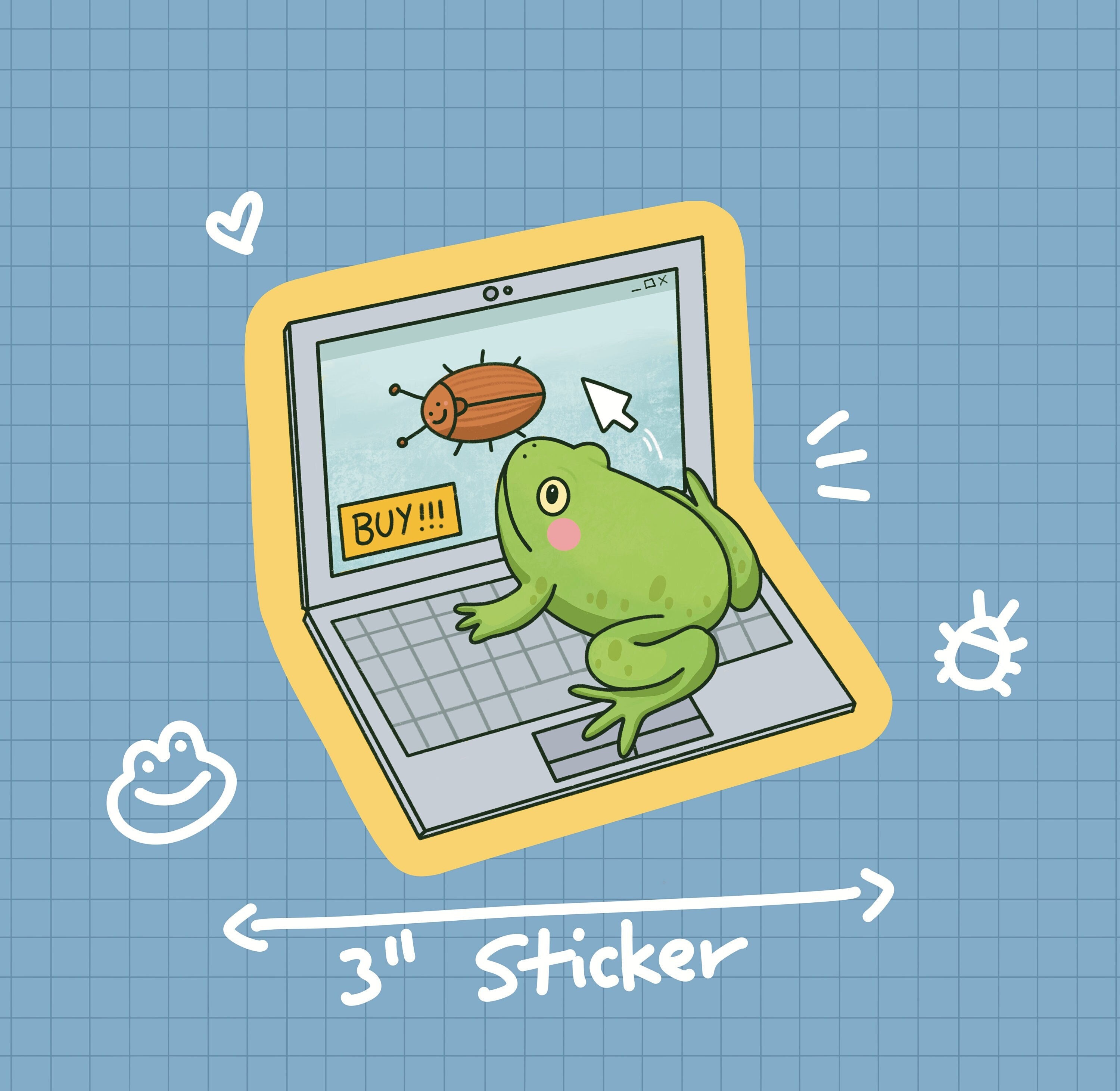 Online Shopping Frog Sticker OR Magnet | Die Cut | Waterproof Vinyl - Etsy
