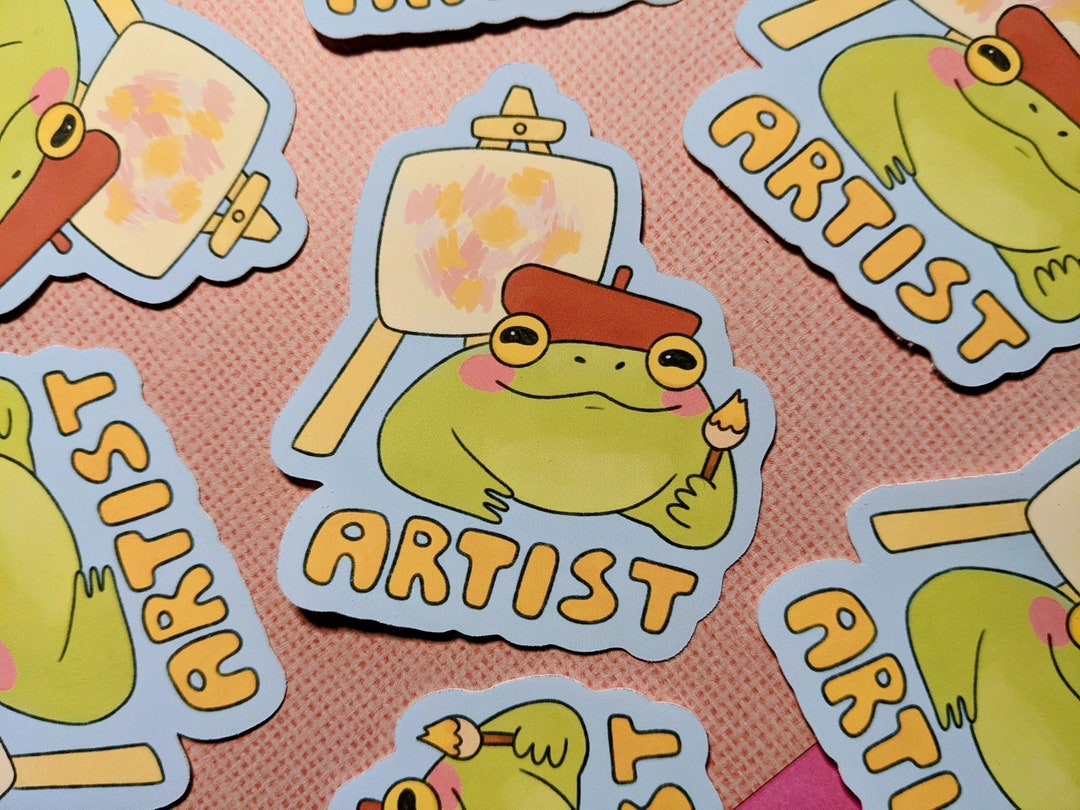 Artist Frog Sticker OR Magnet Die Cut Waterproof Vinyl - Etsy