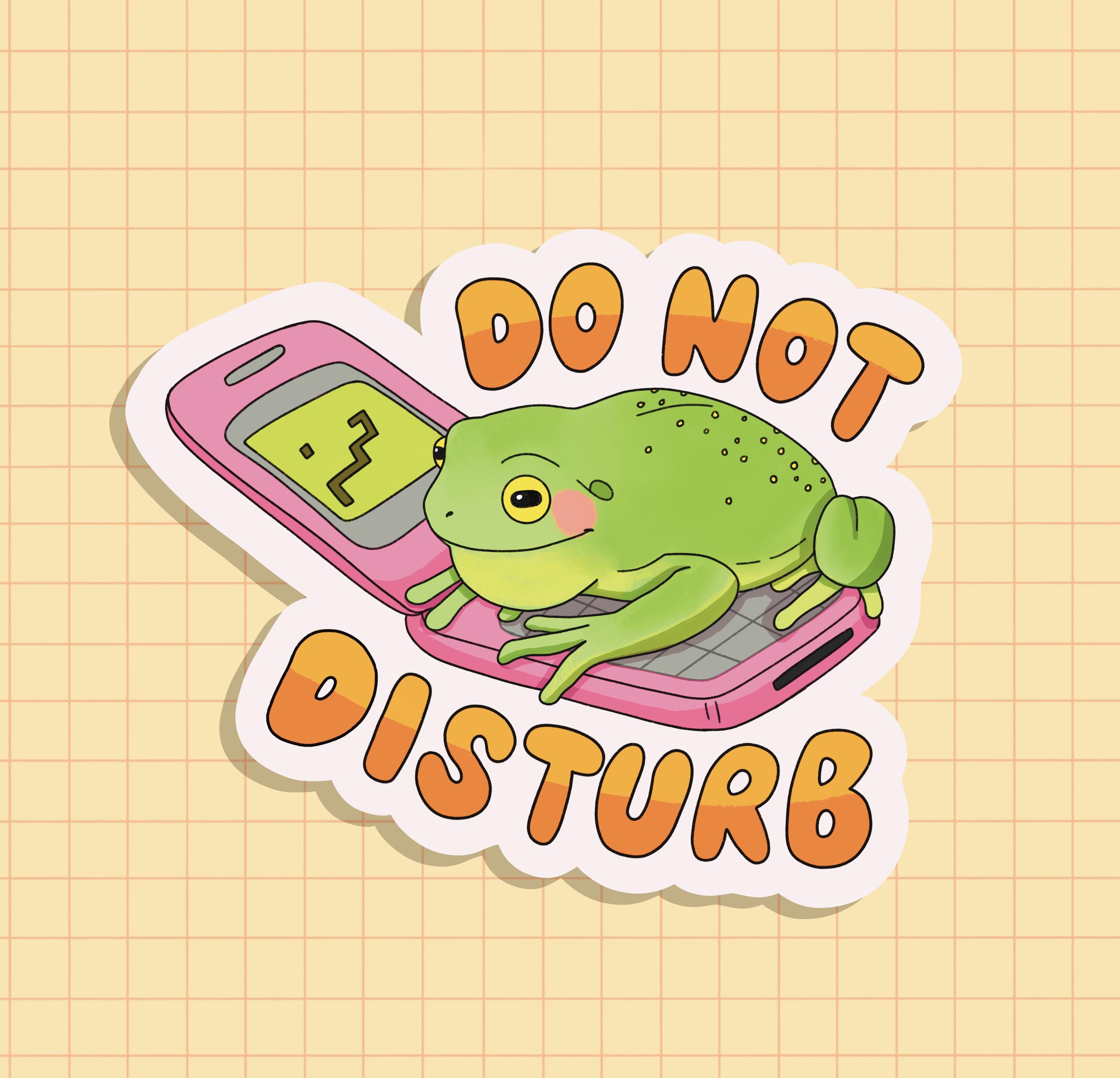 Do Not Disturb Flip Phone Frog Sticker OR Magnet | Die Cut | Waterproof ...