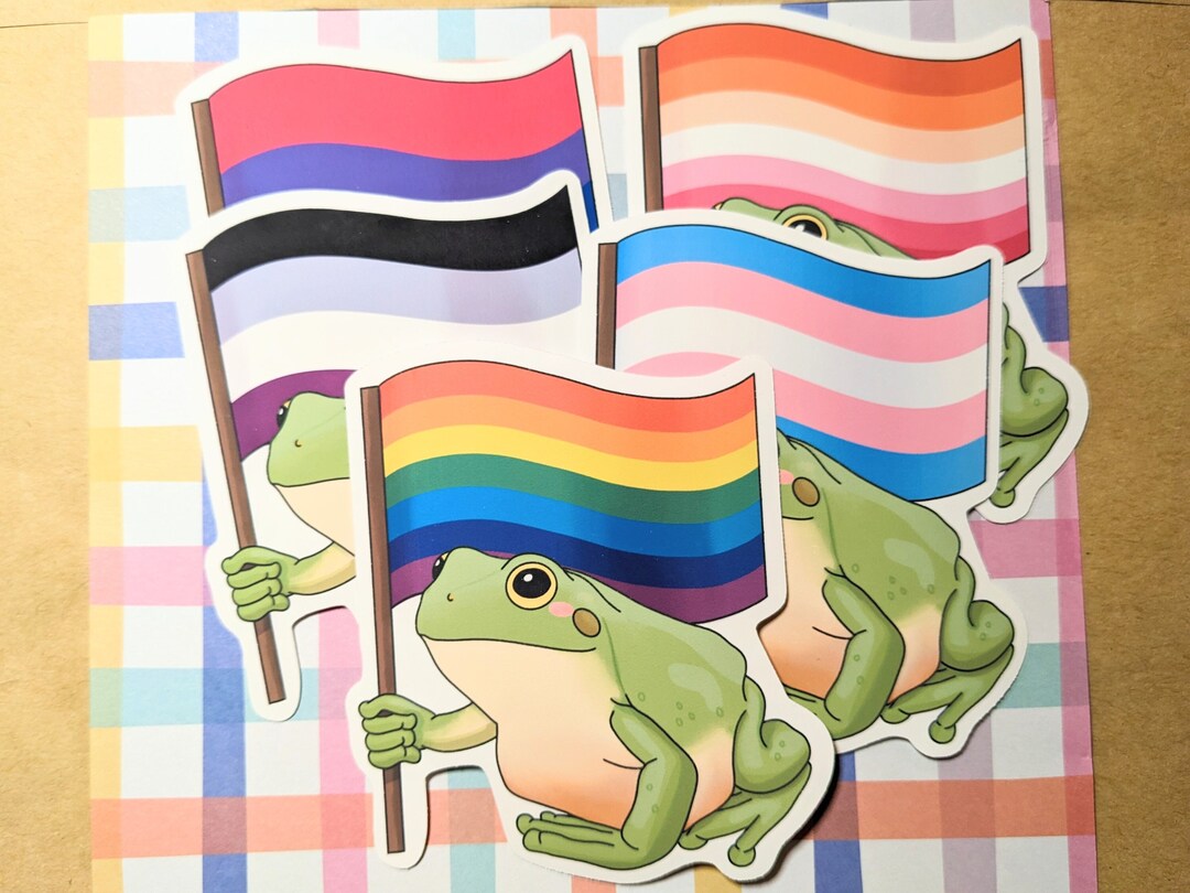 Pride Frog Sticker OR Magnet | Gay Bisexual Trans Ace Lesbian LGBT Flag ...