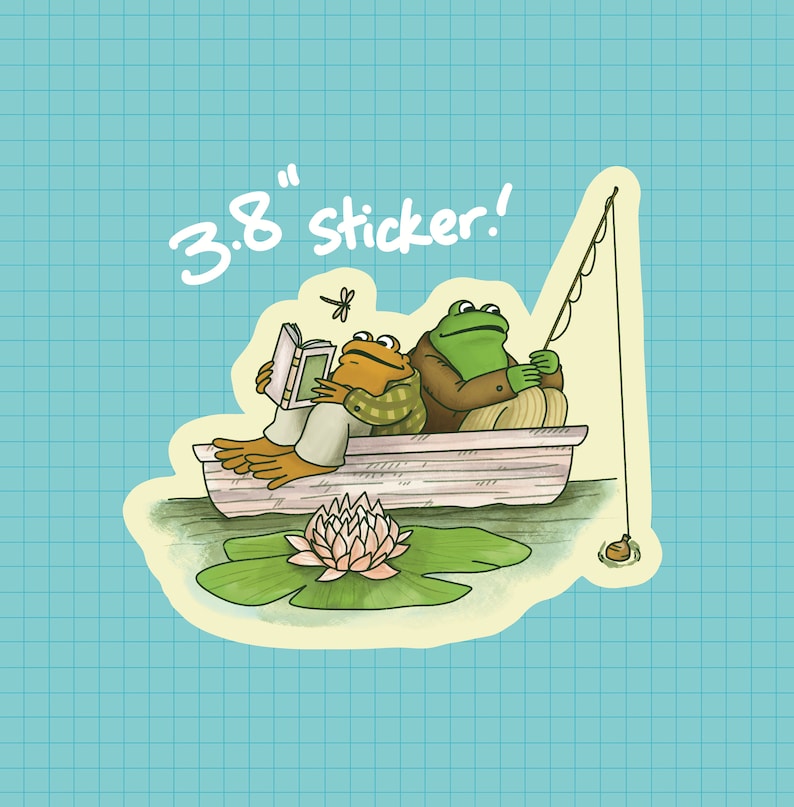 Frog and Toad Boat Sticker OR Magnet | Die Cut | Waterproof Vinyl - Etsy