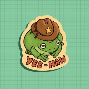 Autocollant OU aimant de grenouille de Yee Haw | Découpe | Vinyle imperméable