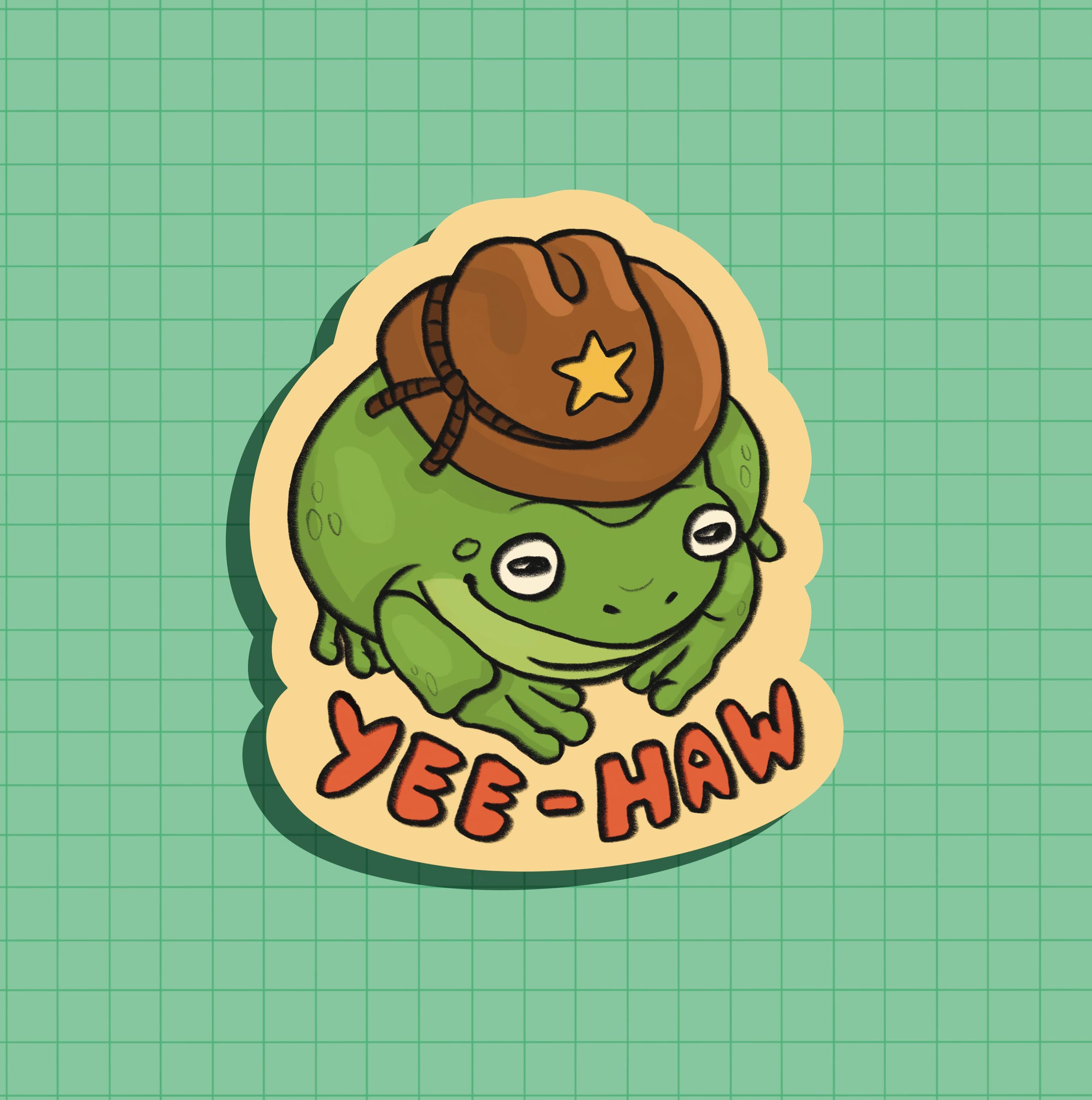 Yee Haw Frog Sticker OR Magnet | Die Cut | Waterproof Vinyl - Etsy ...