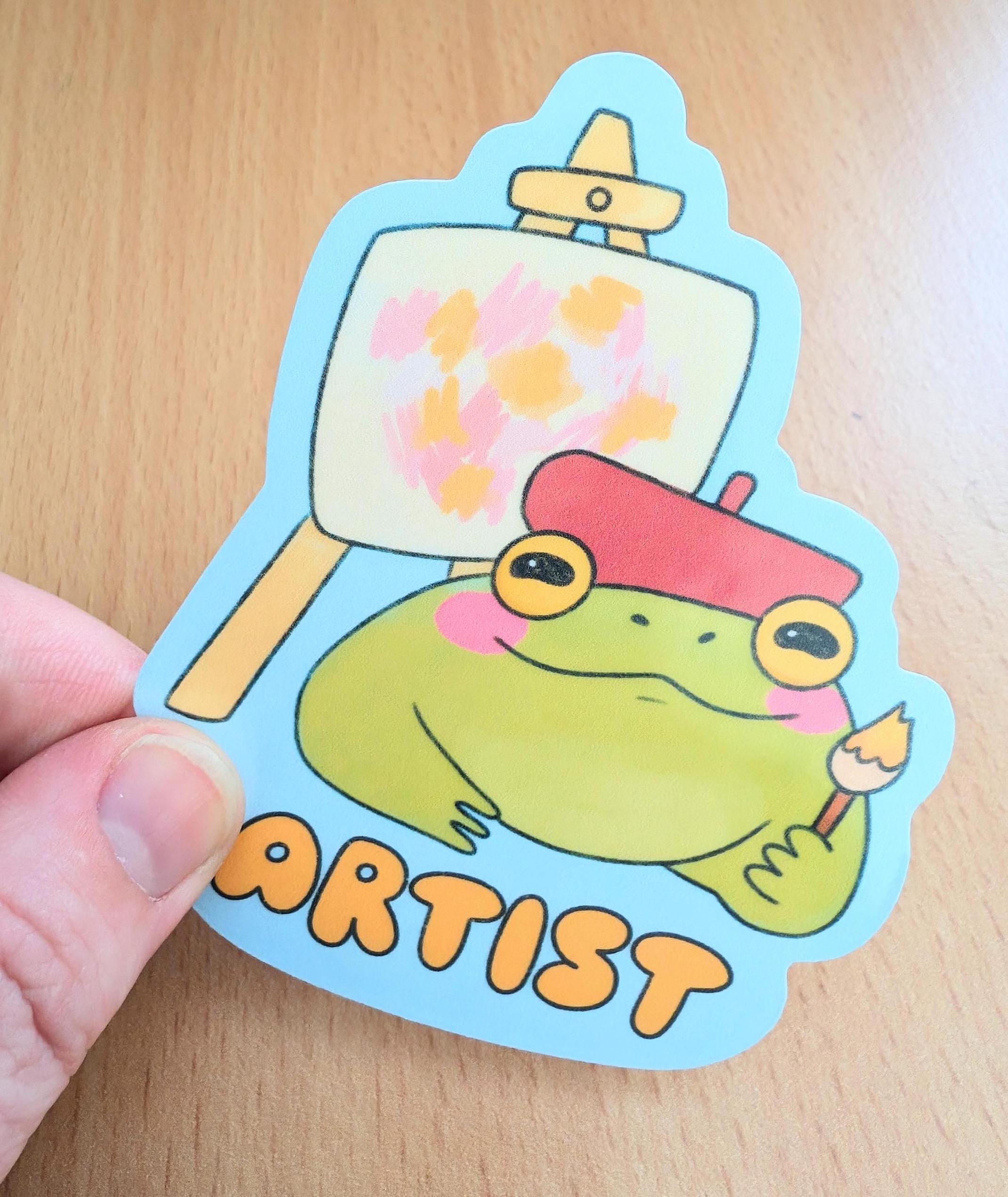 Artist Frog Sticker OR Magnet | Die Cut | Waterproof Vinyl - Etsy
