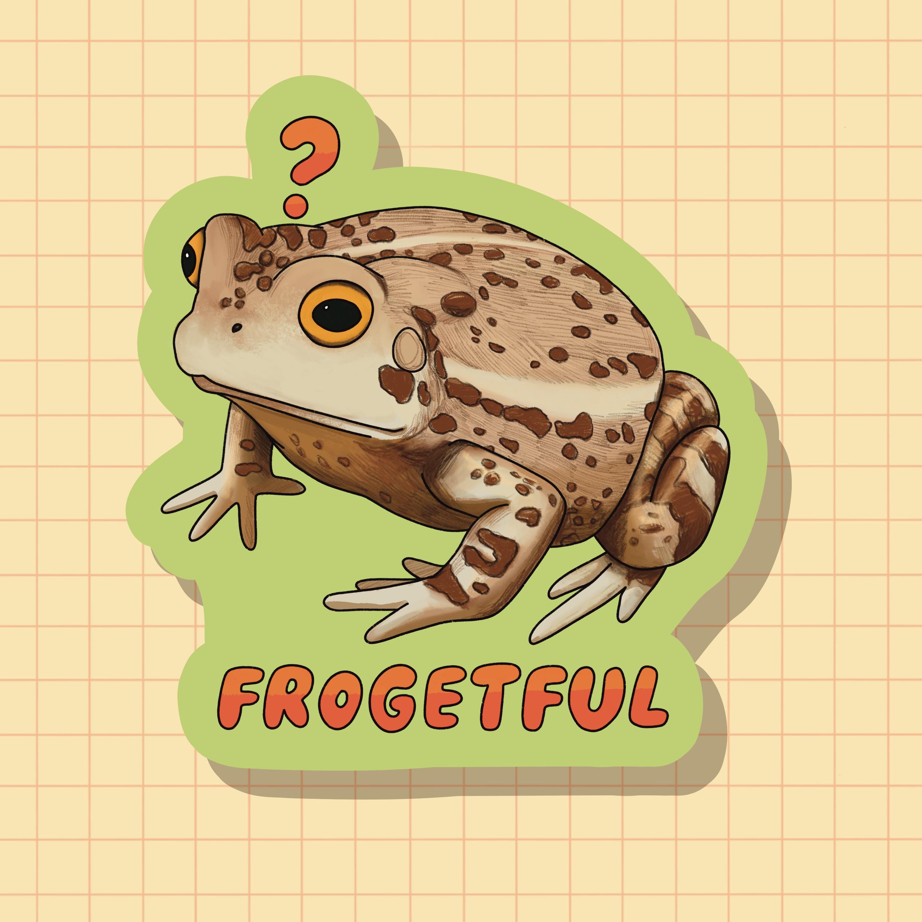 Frogetful! Frog Sticker OR Magnet | Die Cut | Waterproof Vinyl - Etsy