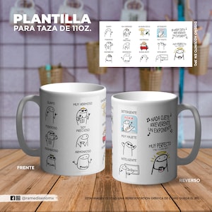 Plantilla Flork guapo poderoso para sublimar taza de 11 oz.