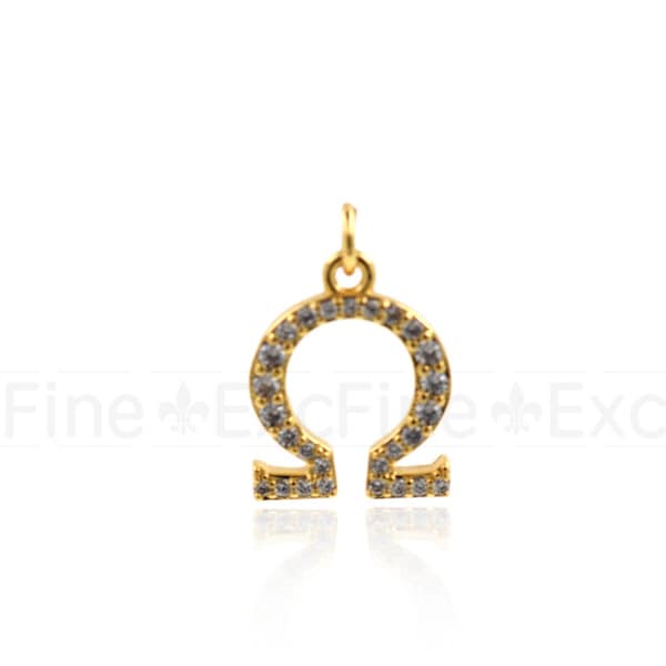Omega pendant, Greek letter pendant, Greek symbol pendant, necklace bracelet pendant, DIY jewelry supply