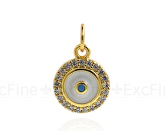 18k gold filled Mini Evil Eye Anhänger | Griechischer Augenanhänger, geeignet für Mädchen, Teenager und Damen Halsketten