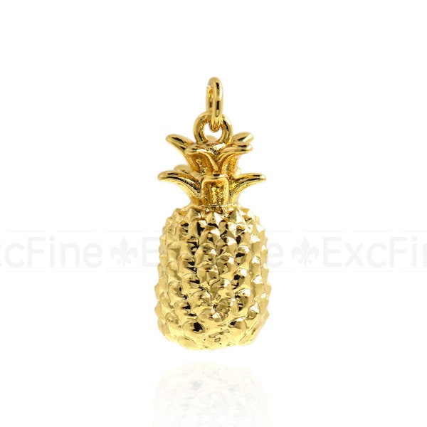 Small pineapple necklace, golden pineapple necklace, holiday jewelry, pineapple pendant necklace, tropical necklace, layered necklace