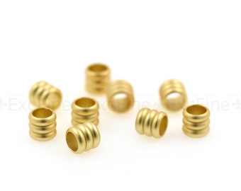Matte Gold Rondelle Spacer Perlen,Large Hole Tube Beads 6x6mm