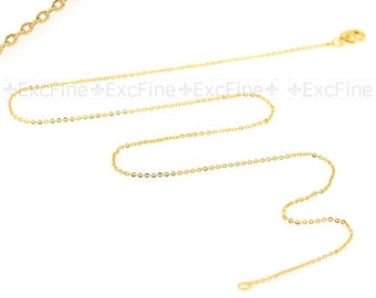 15Stk Messing Halskette,14K Gold Kette,Schmuck Halbfertiges Produkt,Bulk Schmuck Kette 40cm