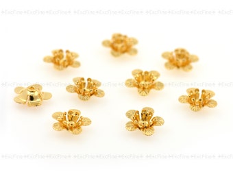 Filigree Flower Beads,Exquisite Brass Bead Cap,Charms Jewelry Findings 10.7x4.4mm