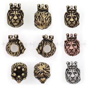 Antique CZ Lion King Head Spacer Beads,side Opening Large Hole Beads, A ...