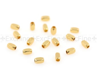 14k Vergoldete quadratische Röhren Spacer Perlen,Messing Rechteckig Röhren verbinder für DIY Schmuckherstellung Zubehör 3x3mm