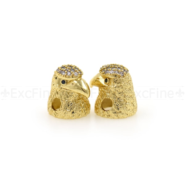 Gold Plated Eagle Beads,Animal Spacer Charms,DIY Jewelry Findings 10x11mm