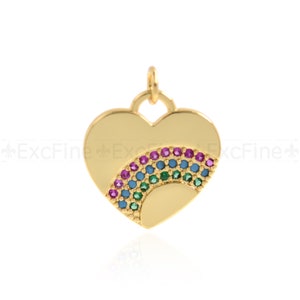 Minimalist Heart-Shaped Colorful Zircon Necklace Pendant, Gift for Girls, Personalized Jewelry Making