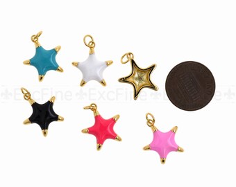 Colorful Enamel Star Charms,Enamel Star, Five-pointed Star Charm, DIY Jewelry Making