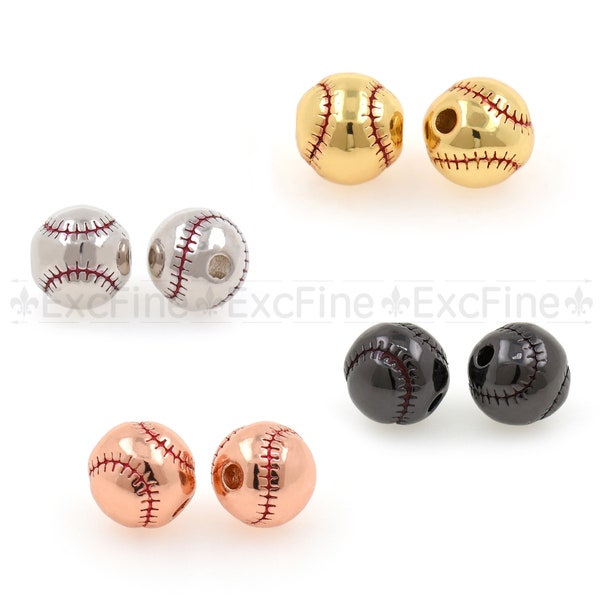 Baseball Spacer Beads,Plated Gold Metal Ball Bead,Jewelry Making Supplies,High Quality 9mm