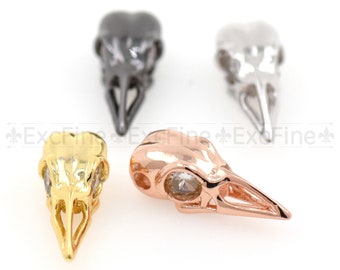 Unique Designs  Bird skull Beads,Raven Charm For Bracelet,Gothic Jewelry 7X6X18 mm