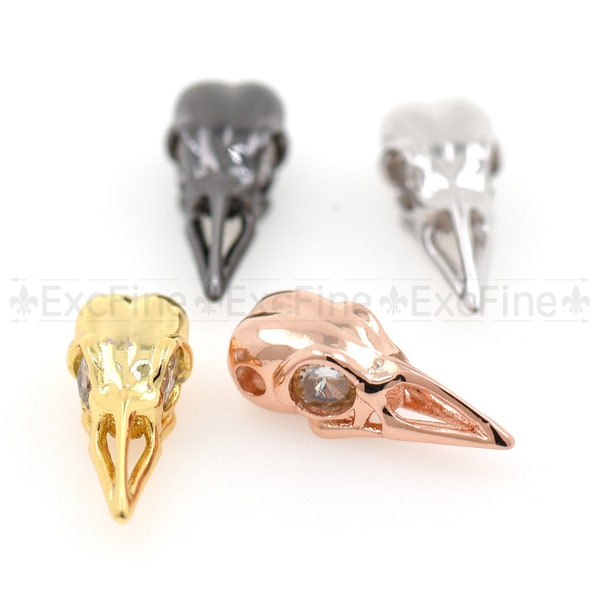 Unique Designs  Bird skull Beads,Raven Charm For Bracelet,Gothic Jewelry 7X6X18 mm