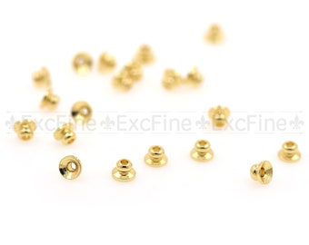 Messing Perlenkappen,Vergoldete Endkappen,Runde Basisperle 5x3,5mm