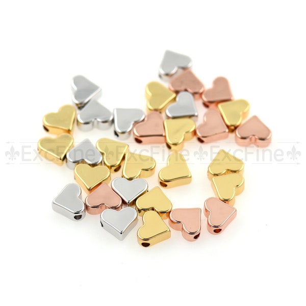 Tiny Heart Spacer Beads,Gold Plated Heart Connector,Original Handmade Accessory 7x6mm