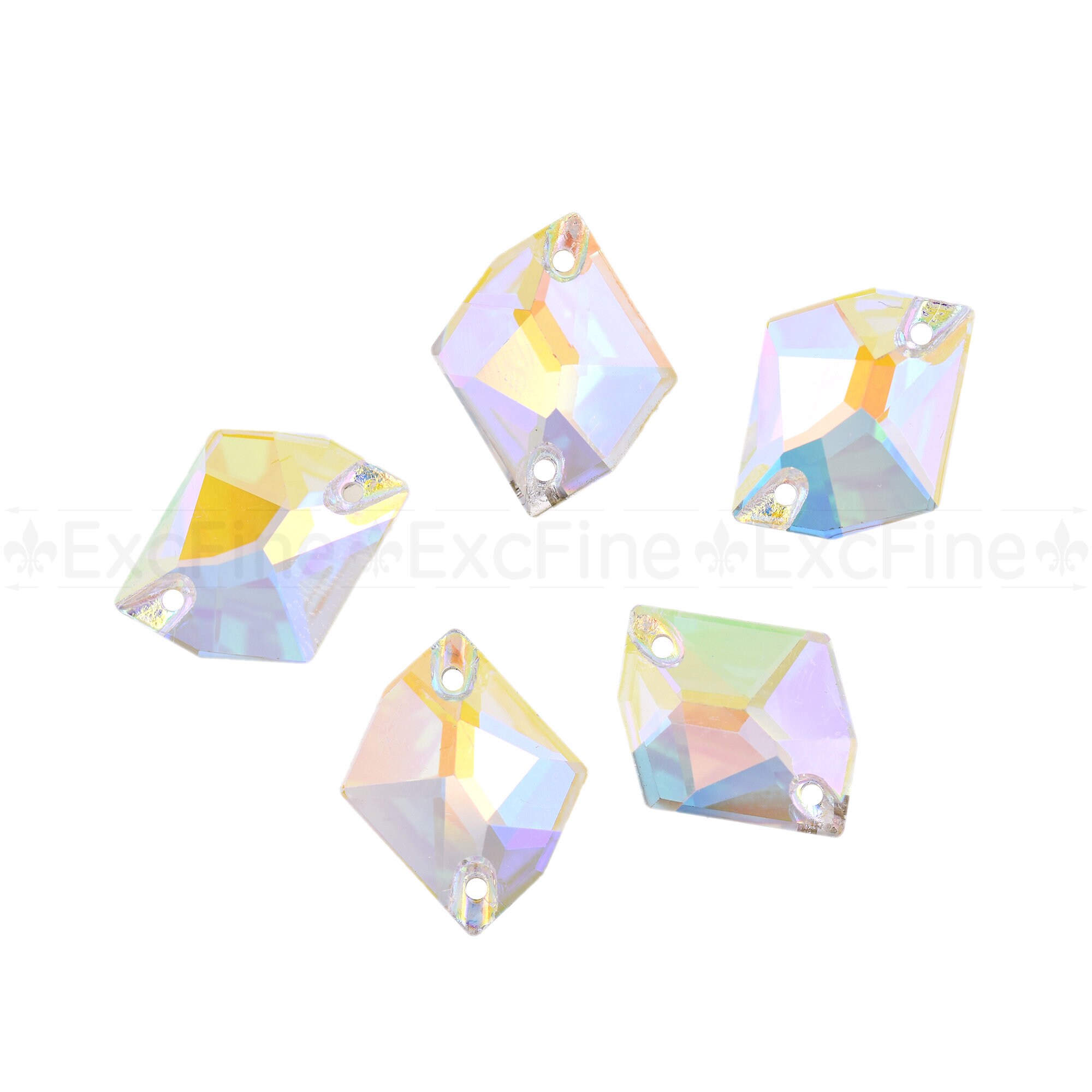 Geometric Flat Back Faceted Crystal,Sew On Glass Gems,DIY Jewelry Making Charm
