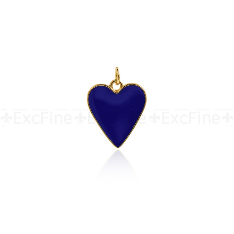 18K Gold Filled Enamel Heart Charm,Multi-color Heart Pendant,DIY Simple Jewelry Accessories 18x16mm image 7