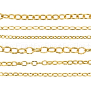 18k Gold Plated Large Oval Link Chains,Oval Rolo Chain Links,DIY Necklace Chain,Jewelry Supplies