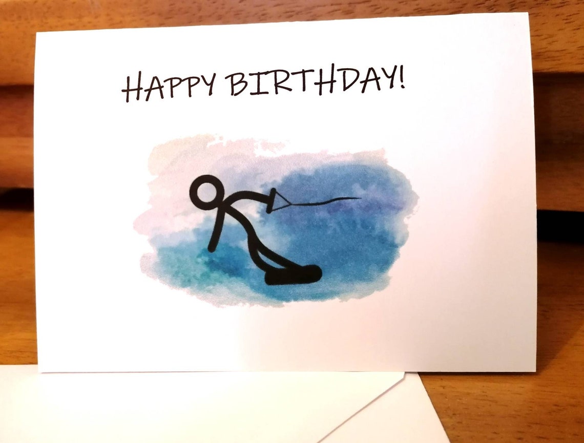 Wakeboarding Birthday Card Etsy