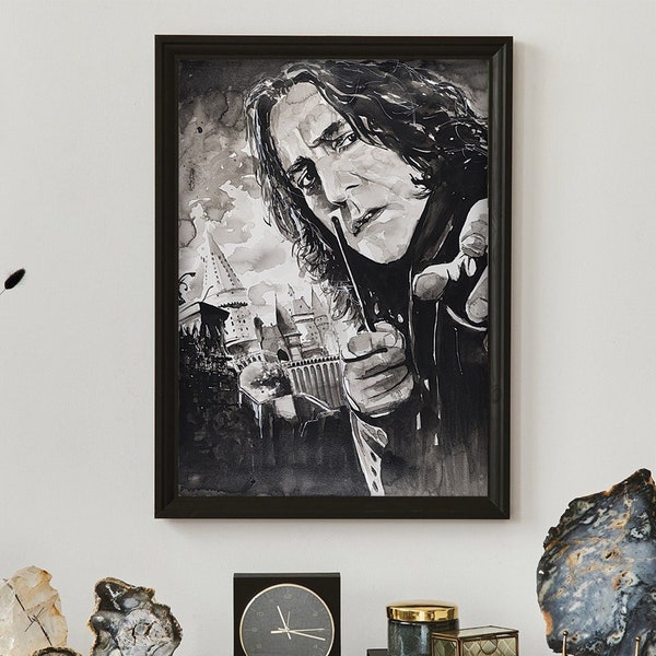 Drawing poster of Severus Rogue-Harry potter in limited edition for wall decoration, A2 format