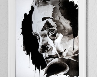 Drawing painting poster of the Joker in limited edition for wall decoration