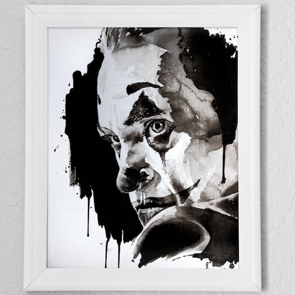 Drawing painting poster of the Joker in limited edition for wall decoration, A2 format