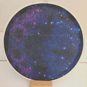 Galaxy Pin Hoop, Enamel Pin Display, Pin Board, Embroidery Hoop Organizer, Pin Board, Teen Wall Art, Unique Gift Outer Space