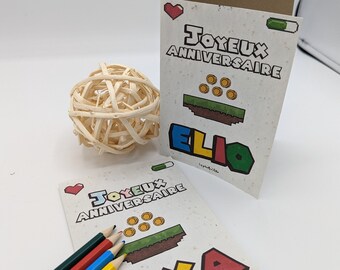 Geburtstagskarte / pflanzbare Karte / alles Gute zum Geburtstag / Mario / gesätes Papier / Kind