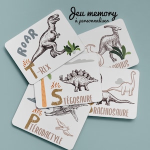 Gioco di memoria per bambini / Gioco di memoria personalizzato / Gioco di memoria / Dinosauri / Gioco di carte