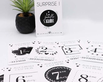 Cartes étapes grossesse / Cartes étapes /Grossesse / Bébé / Maman / Cartes étapes mixte /Future maman