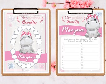 Carte quenottes / Carte dents de lait / Première dents de bébé / carte étape
