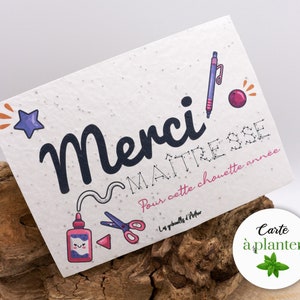 Seed card to plant / Double card / Sowing card / Seeded paper / Master gift / ATSEM gift / Master gift / Thank you Maîtresse