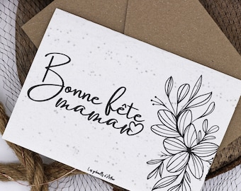 Seed card to plant / Double card / Sowing card / Seeded paper / Flower seeds / Happy Mom’s Day / Mother’s Day