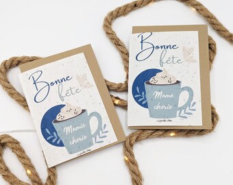 Carte à  planter personnalisée  /Cadeaux mamie / Bonne fête mamie/Fête des grands-mères /Mamie